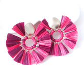 Color-block Raffia Earrings